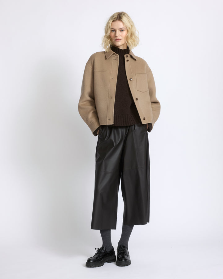 Chemise courte en lainage cachemire double face - Yves Salomon - Nouvelle collection Automne Hiver
