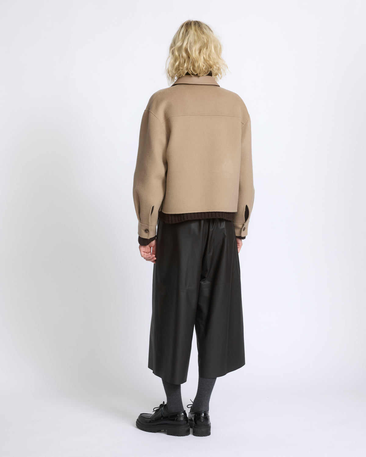 Chemise courte en lainage cachemire double face - Yves Salomon - Nouvelle collection Automne Hiver