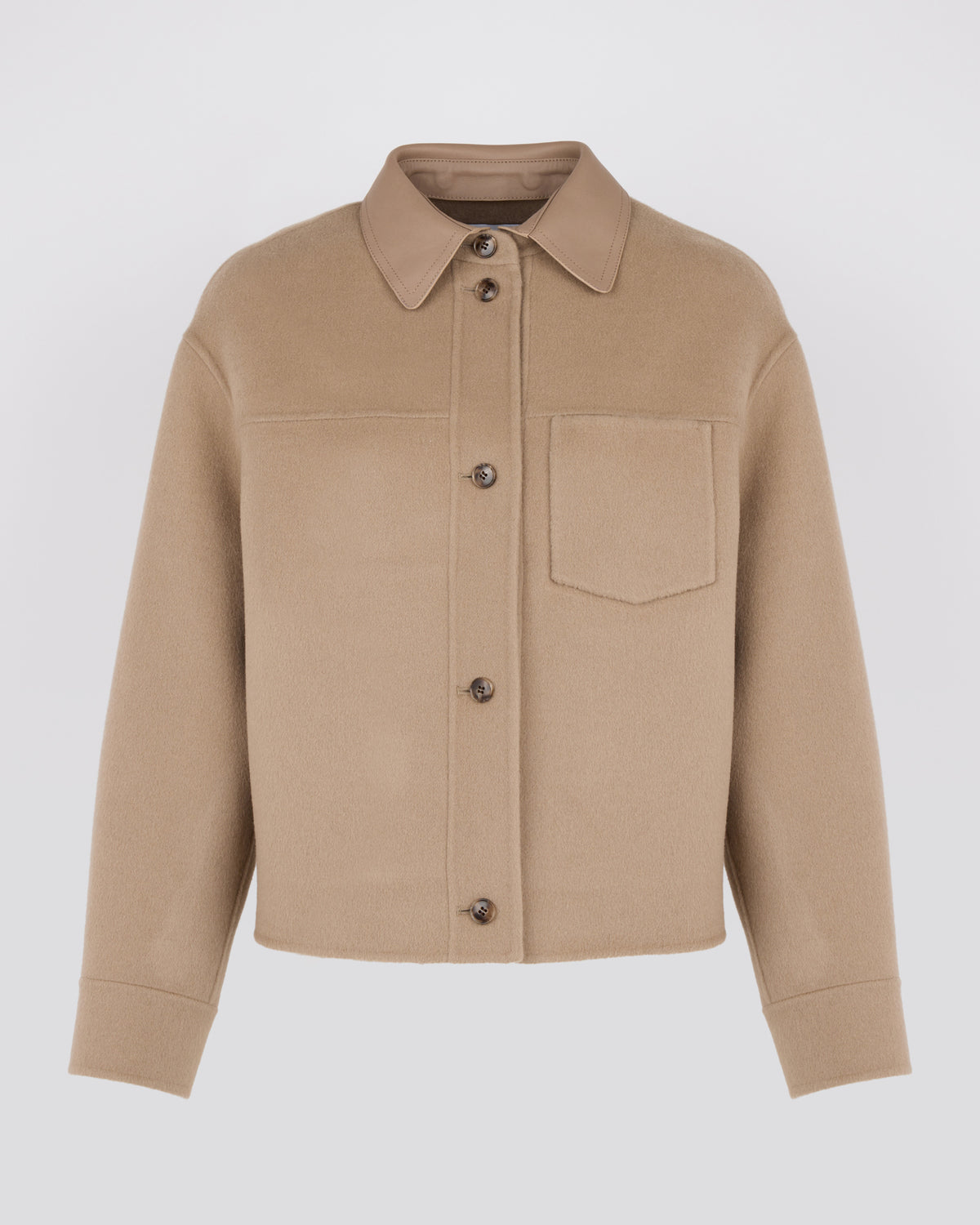 Chemise courte en lainage cachemire double face - Yves Salomon - Nouvelle collection Automne Hiver