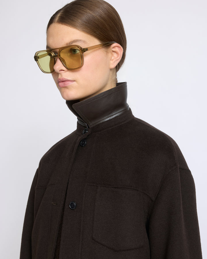 Chemise courte en lainage cachemire double face - Yves Salomon - Nouvelle collection Automne Hiver
