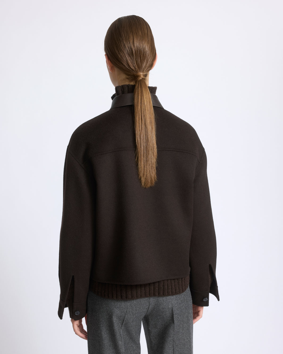 Chemise courte en lainage cachemire double face - Yves Salomon - Nouvelle collection Automne Hiver