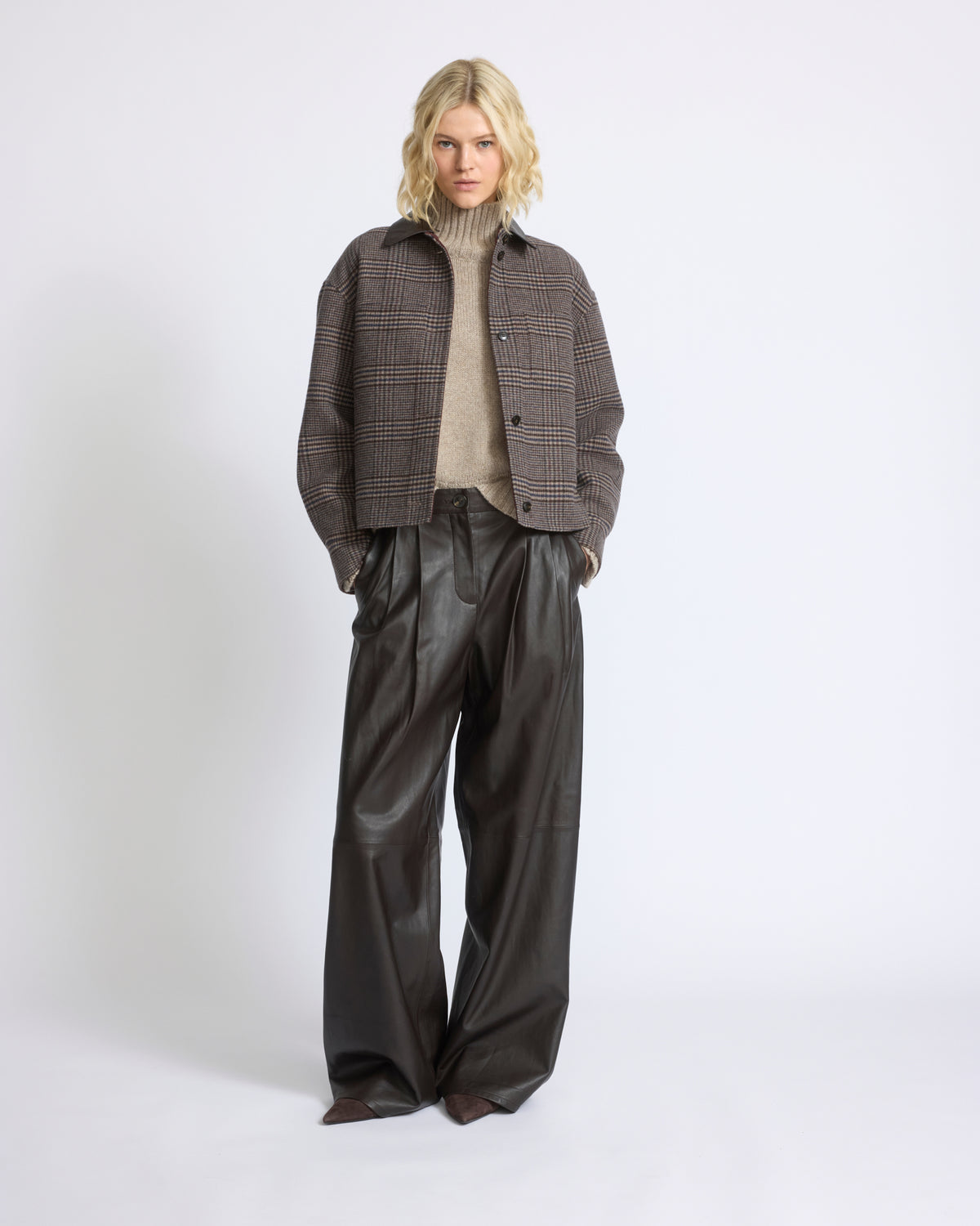 Chemise courte en lainage cachemire double face - Yves Salomon - Nouvelle collection Automne Hiver