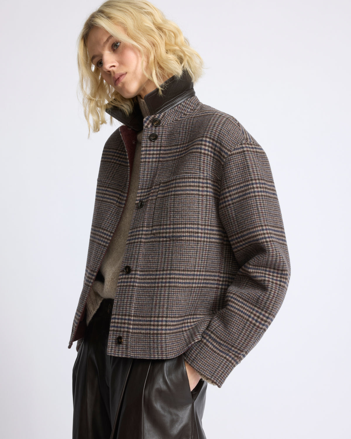 Chemise courte en lainage cachemire double face - Yves Salomon - Nouvelle collection Automne Hiver