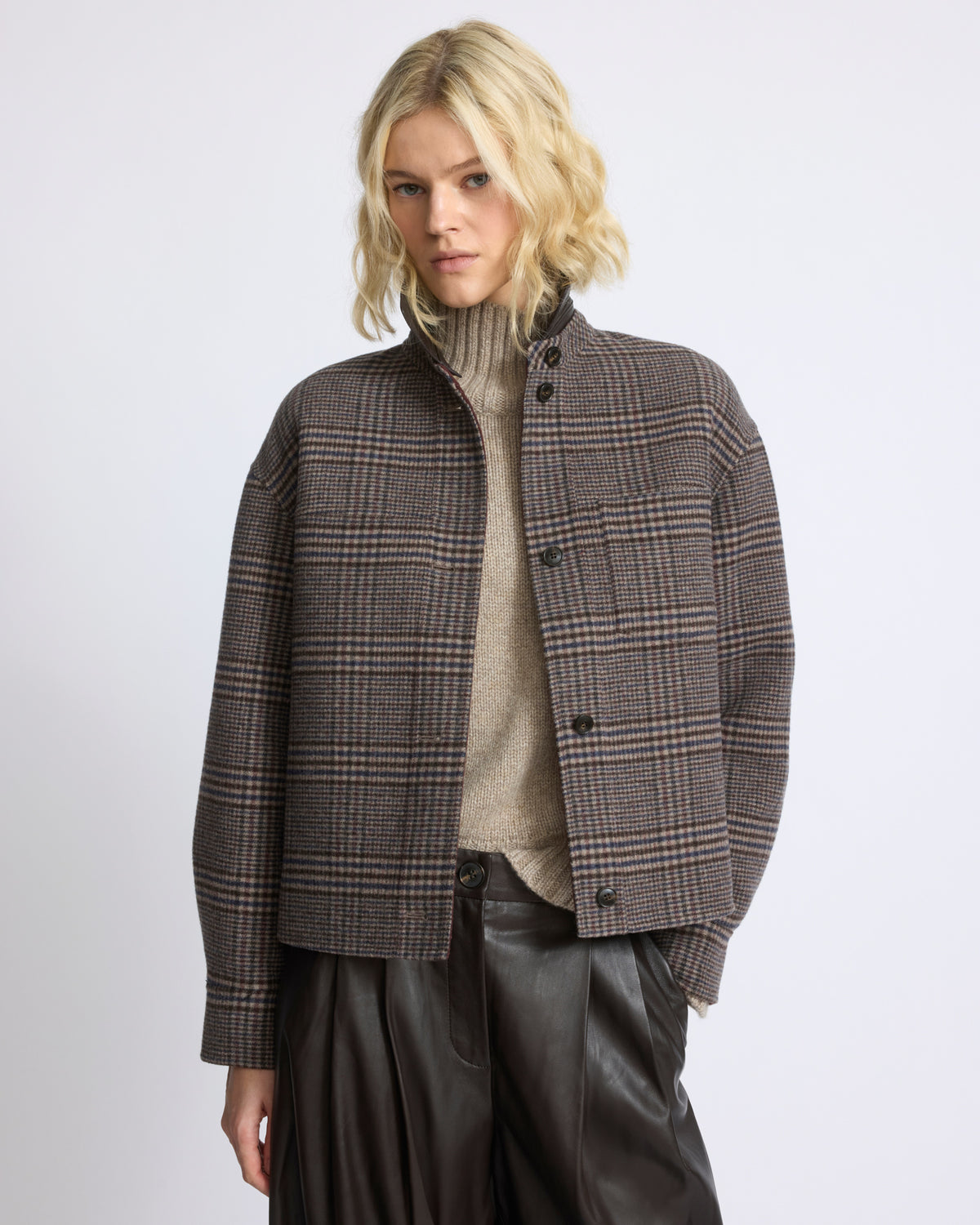 Chemise courte en lainage cachemire double face - Yves Salomon - Nouvelle collection Automne Hiver