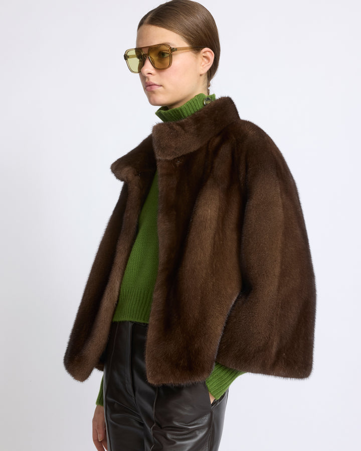Veste en fourrure de vison long poil - Yves Salomon - Nouvelle collection Automne Hiver