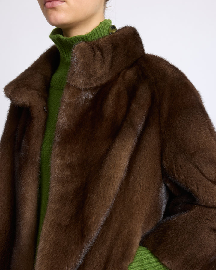 Veste en fourrure de vison long poil - Yves Salomon - Nouvelle collection Automne Hiver