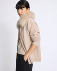 Veste en maille Mérinos et fourrure de renard