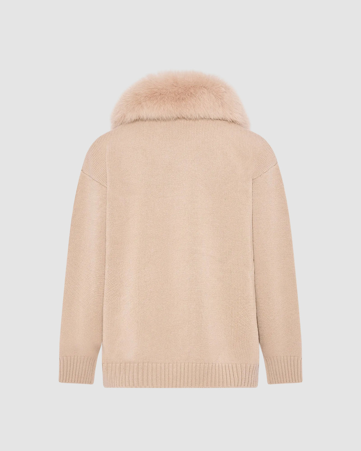 Veste en maille Mérinos et fourrure de renard