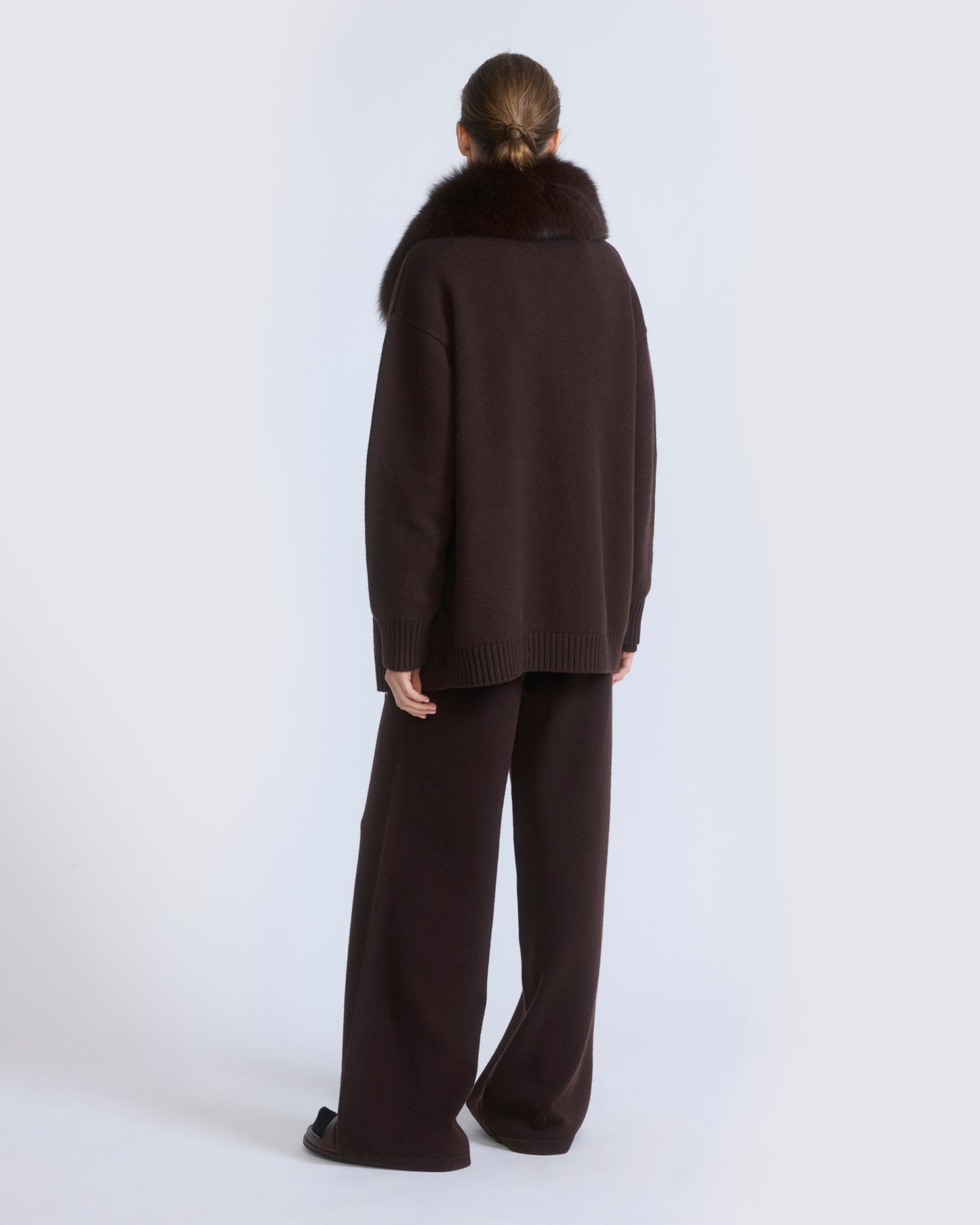 Veste en maille Mérinos et fourrure de renard