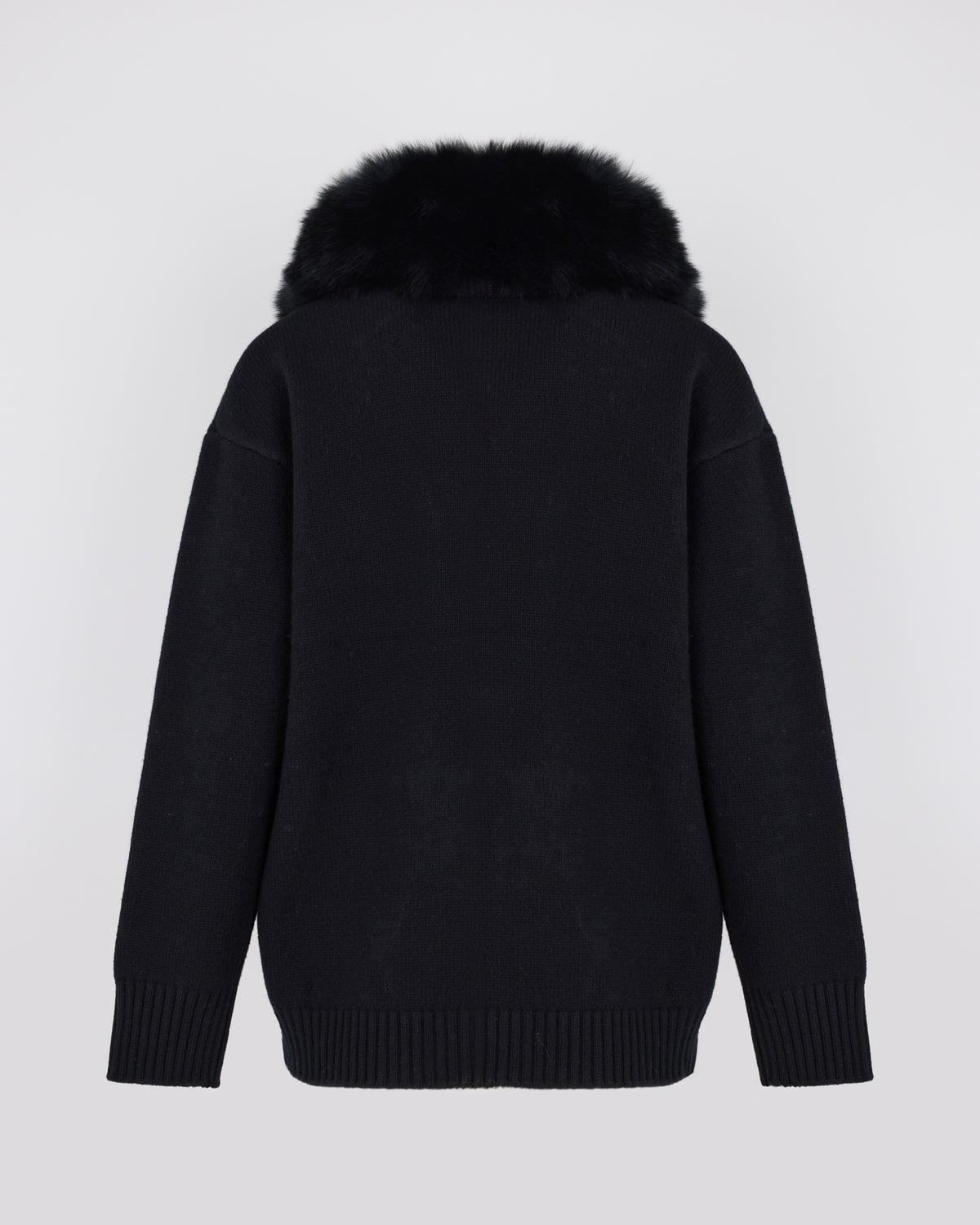 Veste en maille Mérinos et fourrure de renard - Yves Salomon - Nouvelle collection Automne Hiver