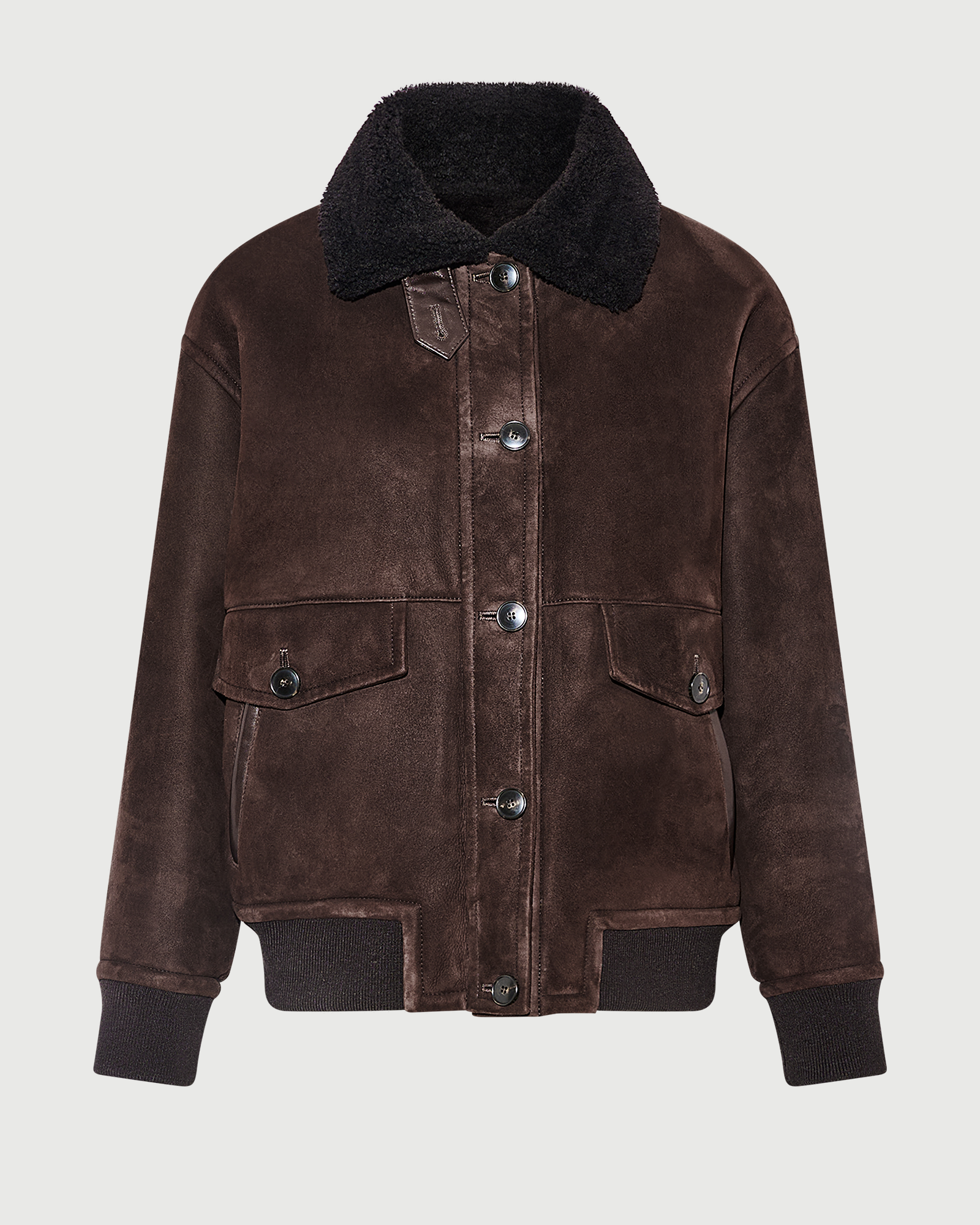Veste bomber en peau lainée d'agneau- Yves Salomon - Nouvelle collection Automne Hiver