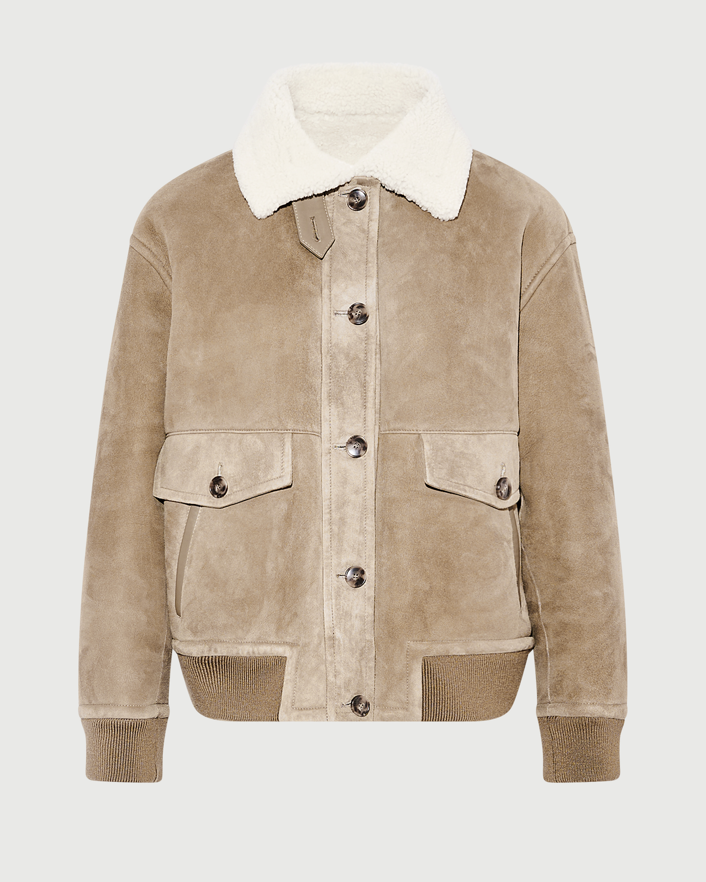 Veste bomber en peau lainée d'agneau- Yves Salomon - Nouvelle collection Automne Hiver