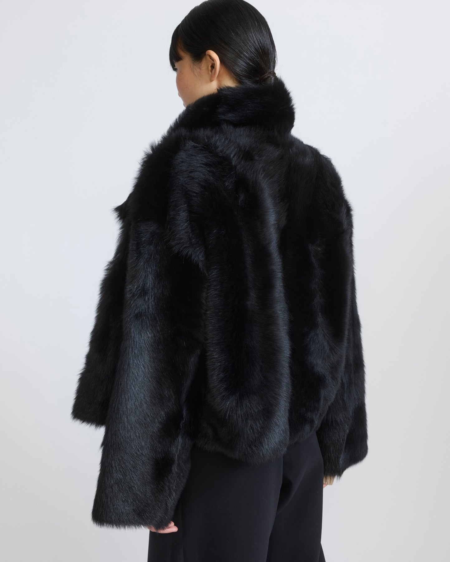 Reversible short Toscana lambskin shearling jacket