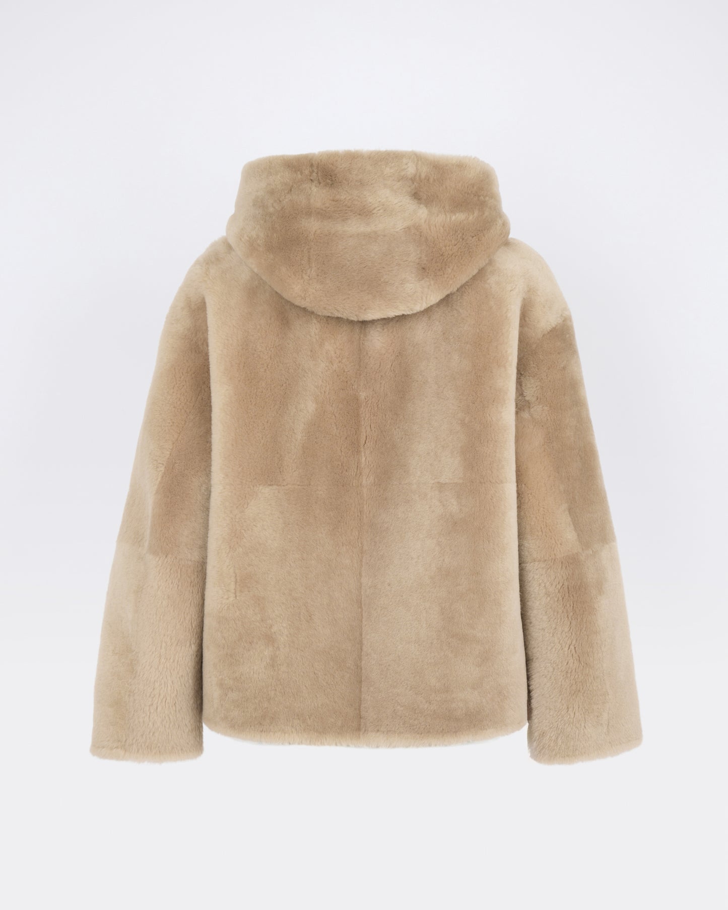 Veste à capuche en peau lainée d'agneau Mérinos - Yves Salomon - Nouvelle collection Automne Hiver
