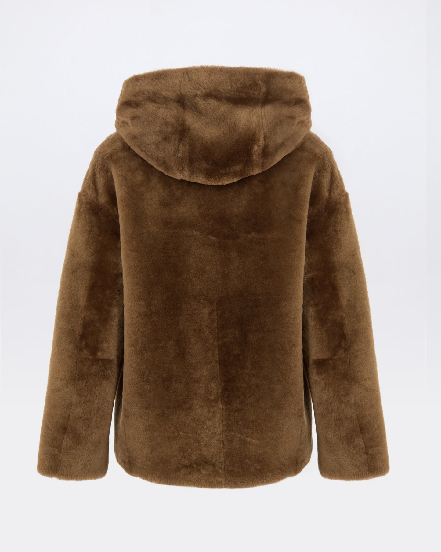 Veste à capuche en peau lainée d'agneau Mérinos - Yves Salomon - Nouvelle collection Automne Hiver