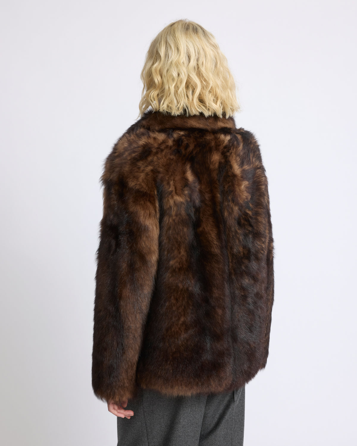 Caban en peau lainée d'agneau Toscane - Yves Salomon - Nouvelle collection Automne Hiver