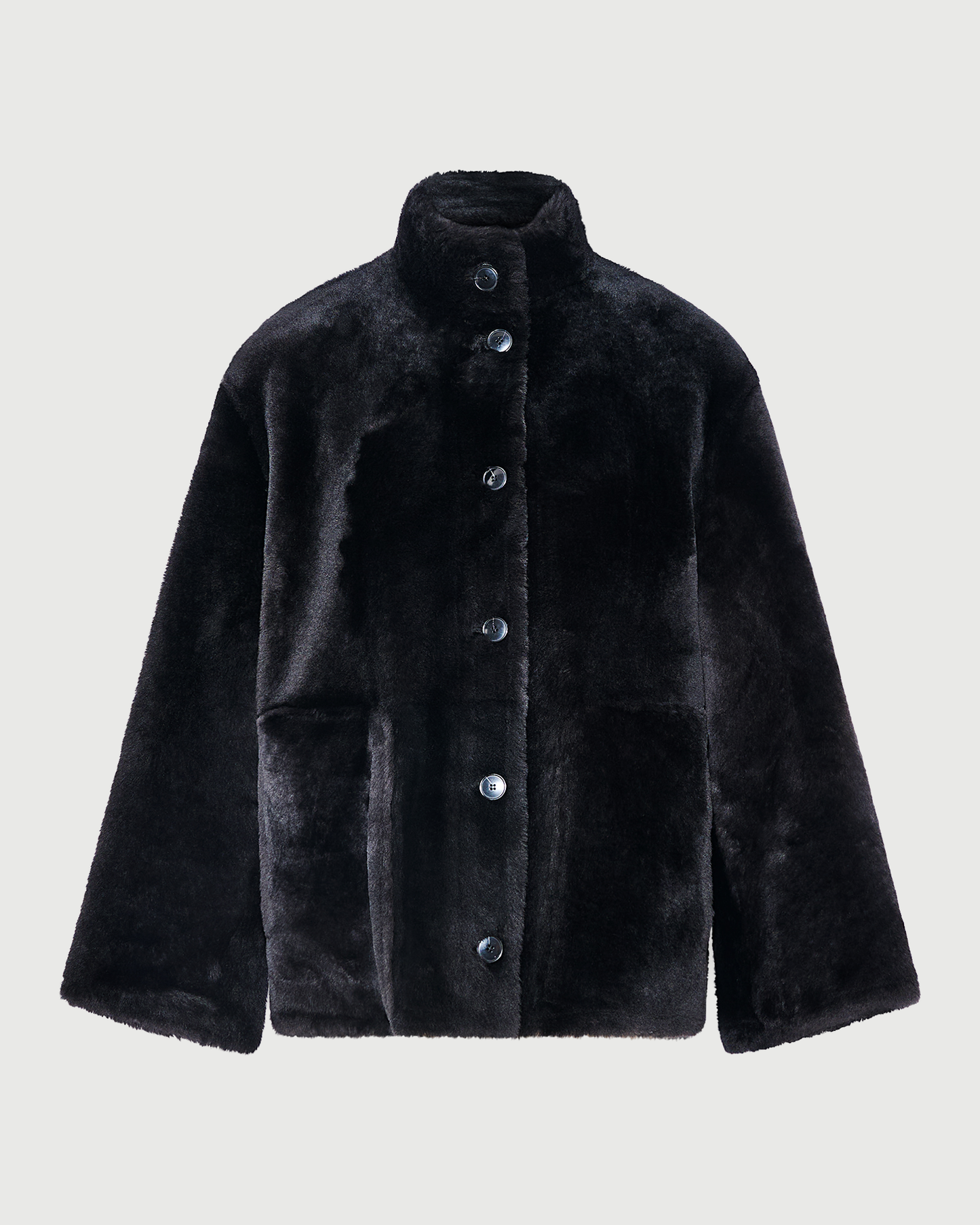 Veste droite en peau lainée d'agneau Mérinos- Yves Salomon - Nouvelle collection Automne Hiver