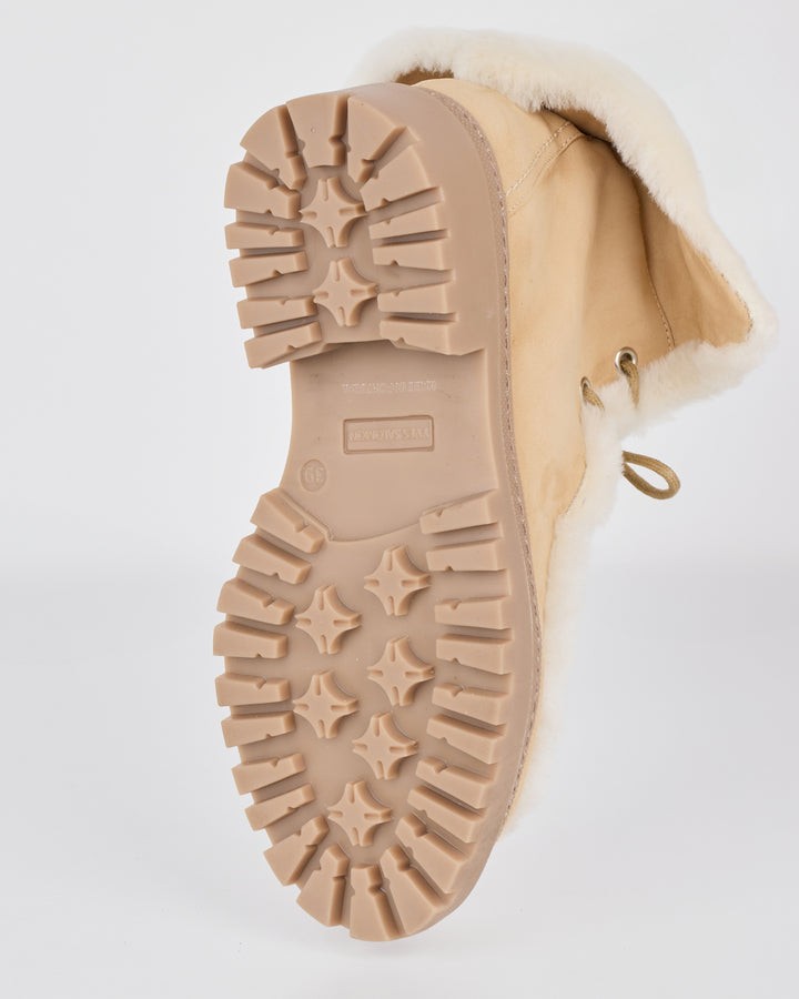 Bottines en daim et agneau mérinillo défrisé - Yves Salomon - Nouvelle collection Automne Hiver