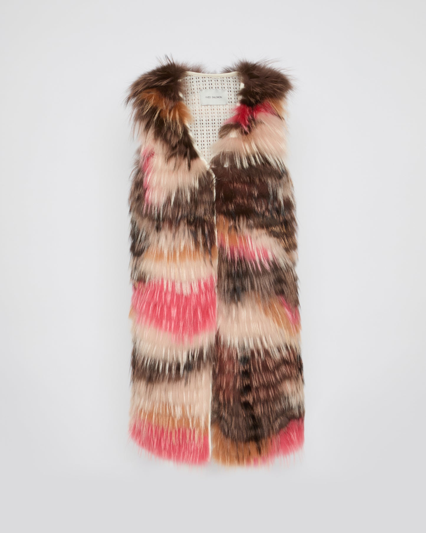 Soldes d'hiver  - Yves Salomon -Gilet long sans manches en fourrure