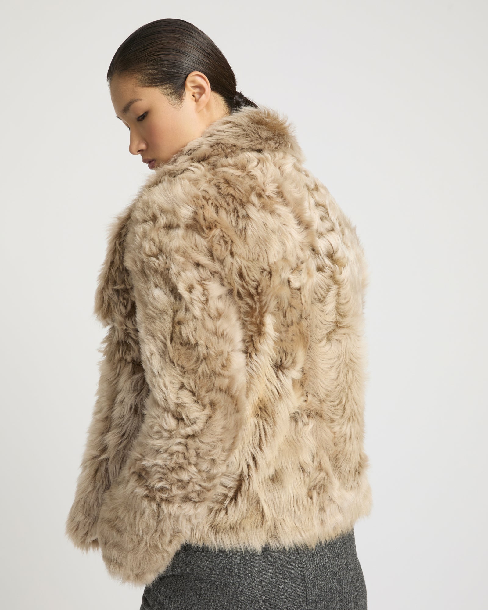 Short jacket in Toscana lambskin - Camel - Yves Salomon Short jacket in Toscana lambskin - Camel - Yves Salomon