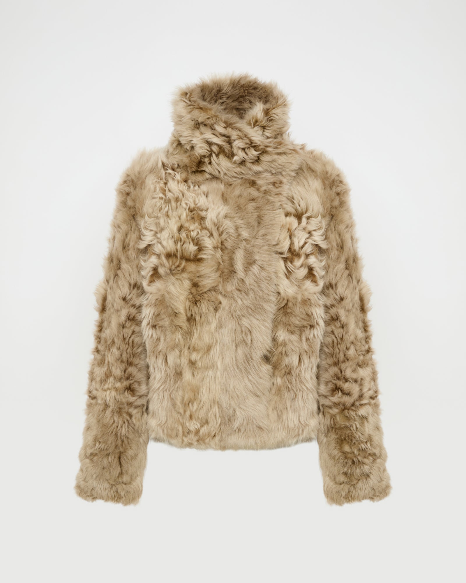 【完売品】maison.celon / eco fur short jacket Short jacket in Toscana lambskin - Camel - Yves Salomon