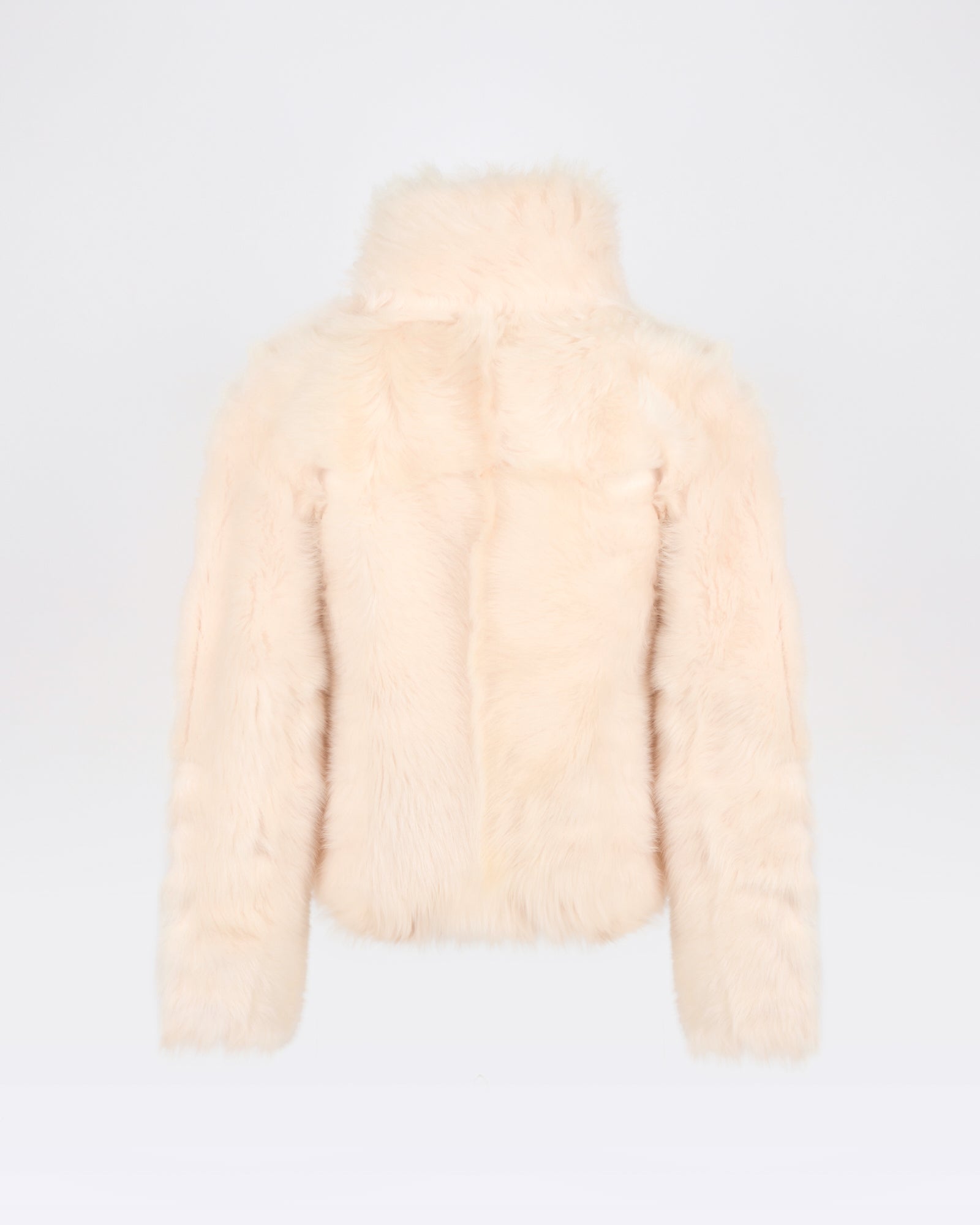 Veste courte réversible en peau lainée d'agneau de Toscane - Yves Salomon - Nouvelle collection Automne Hiver