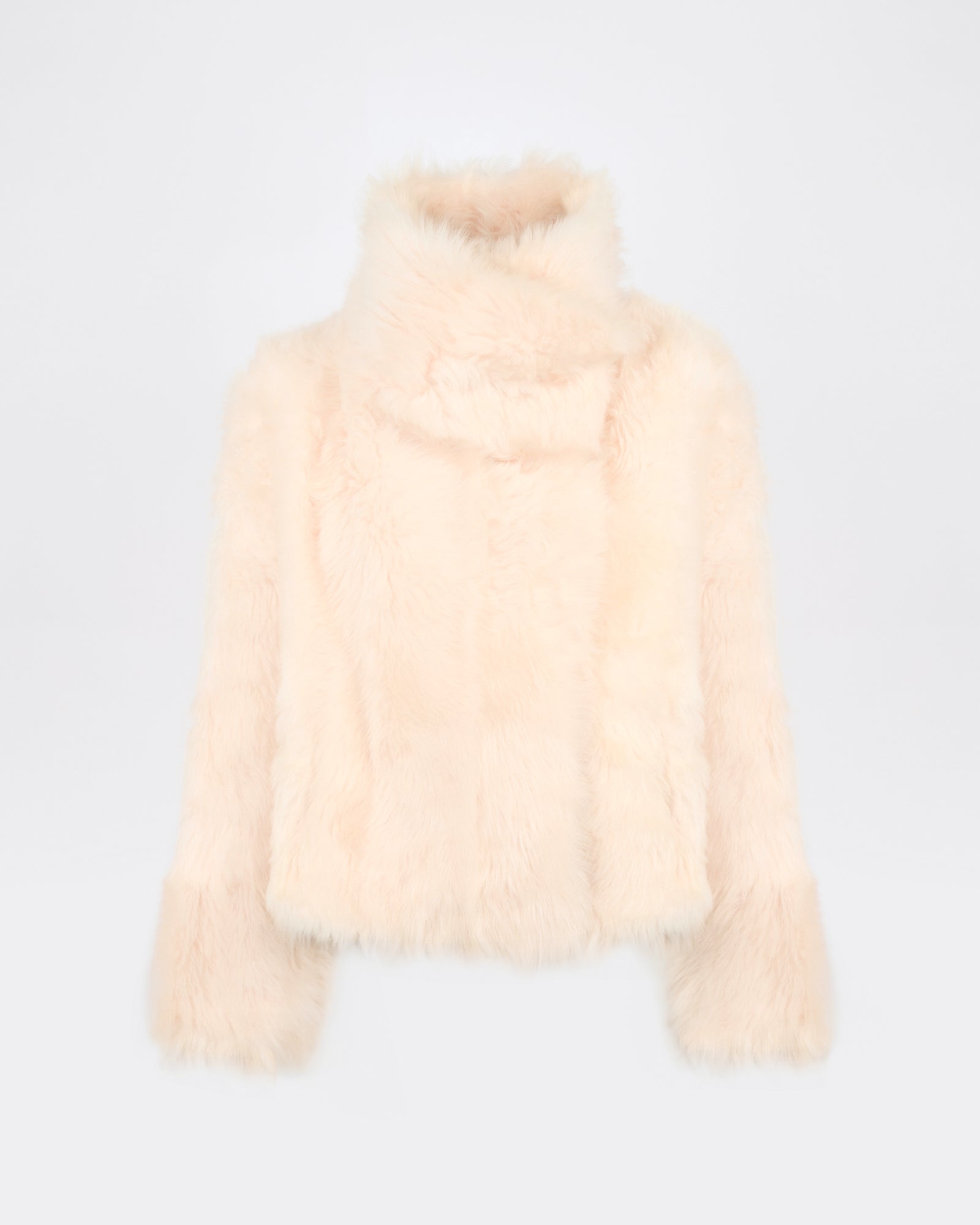 Veste courte réversible en peau lainée d'agneau de Toscane - Yves Salomon - Nouvelle collection Automne Hiver