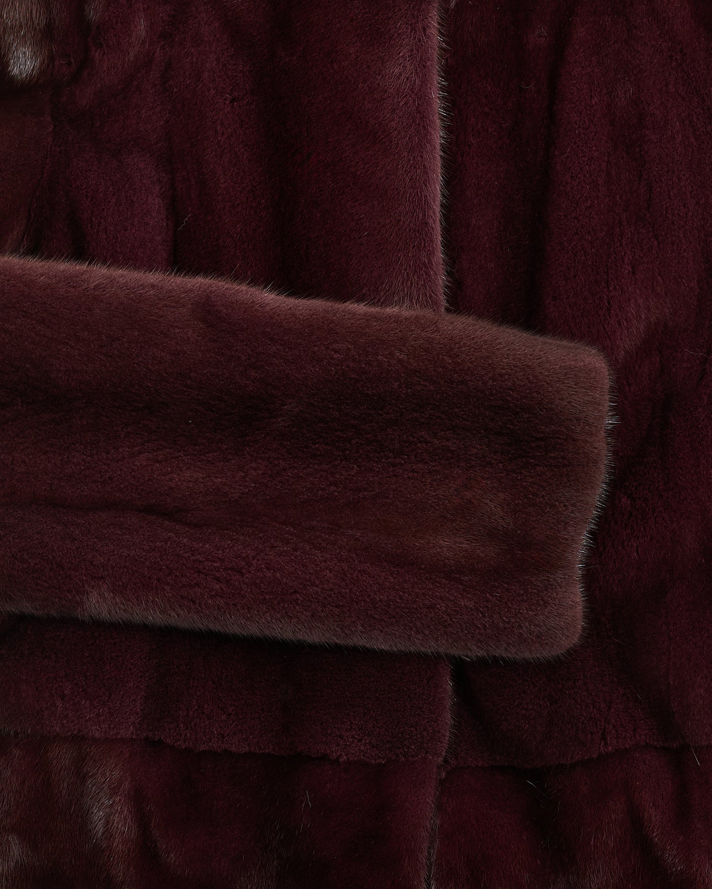 Manteau sans col en fourrure de vison long poil