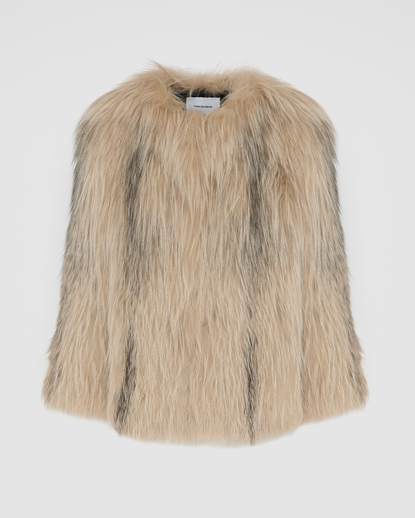 Veste courte en fourrure de renard tricoté -Yves Salomon