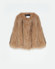 Veste courte en renard tricoté