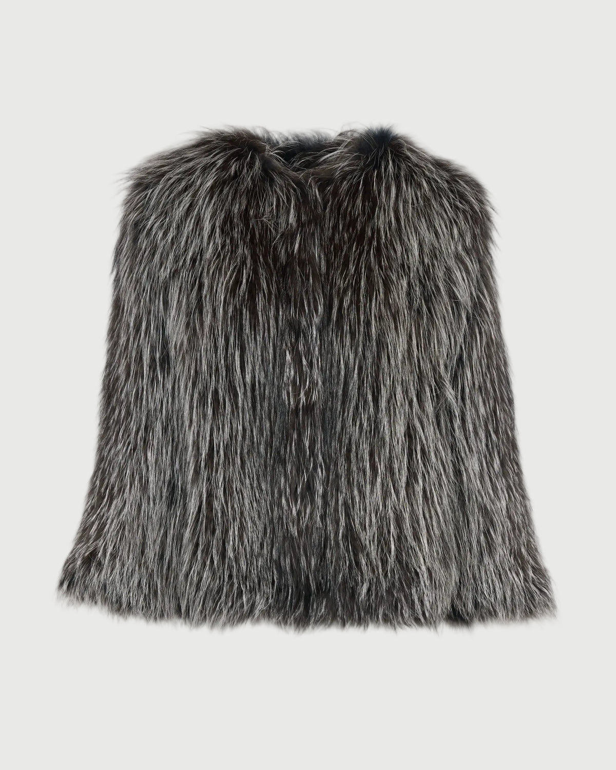 Veste courte en fourrure de renard tricoté