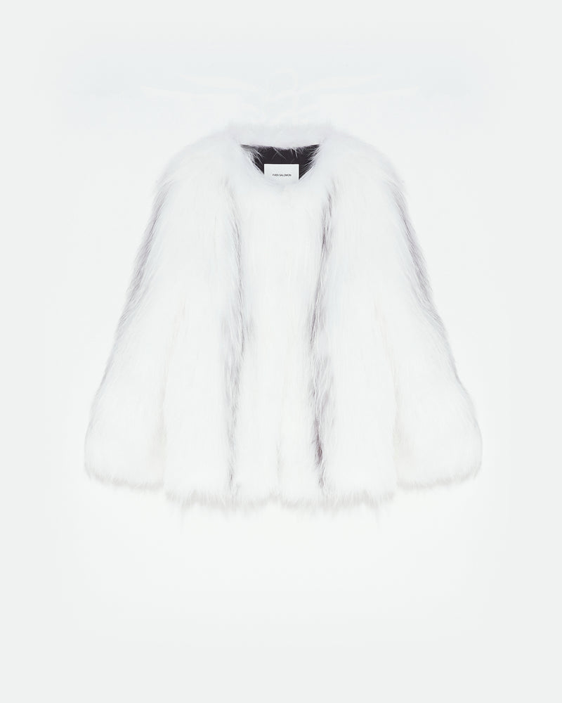 Knitted fox fur jacket White Yves Salomon Women