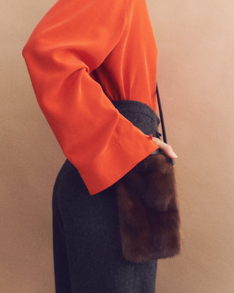 Sac en fourrure de vison et cuir- Yves Salomon - Nouvelle collection Automne Hiver