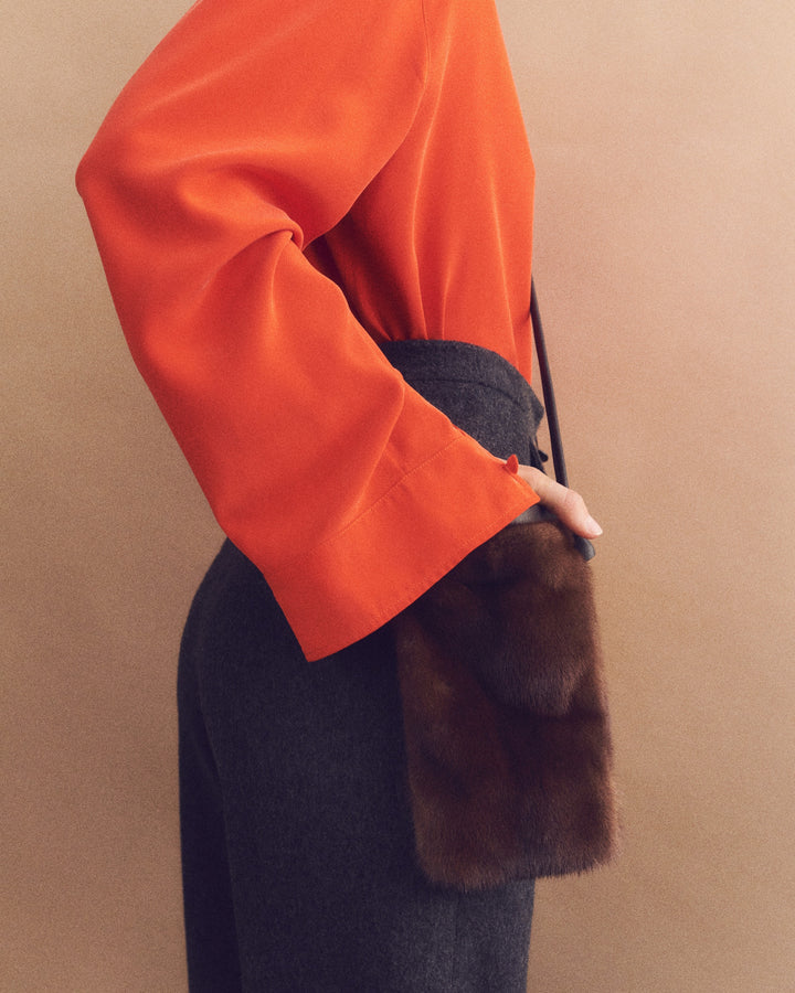 Sac en fourrure de vison et cuir- Yves Salomon - Nouvelle collection Automne Hiver