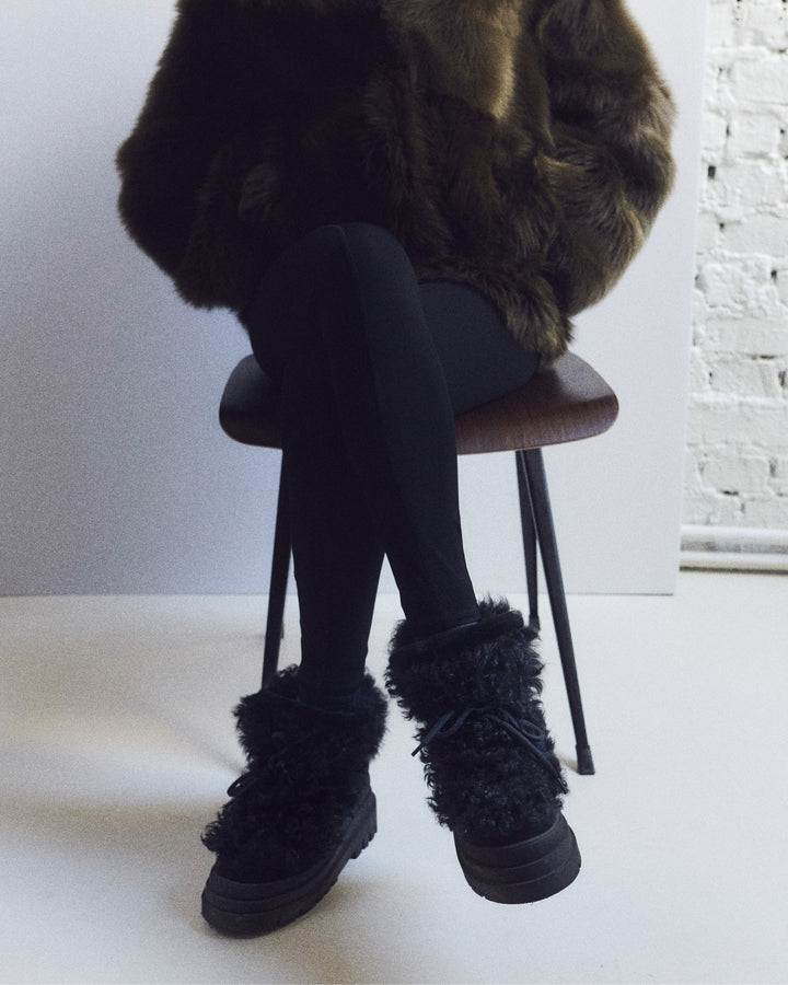 Bottes en peau lainée d'agneau Mérinos -Yves Salomon
