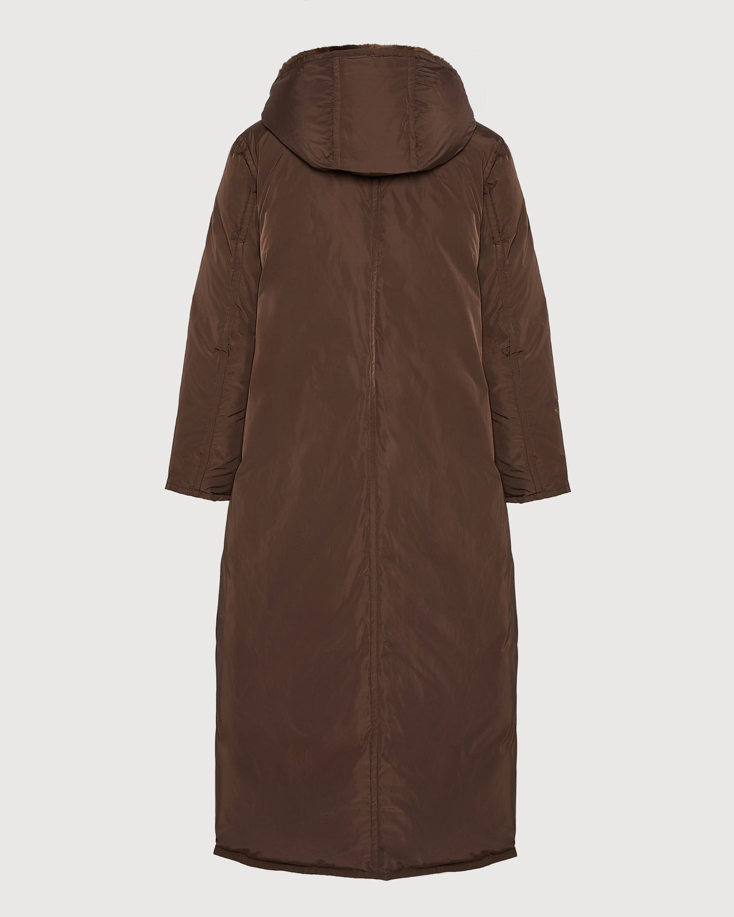Manteau doudoune longue en tissu technique et fourrure de vison
