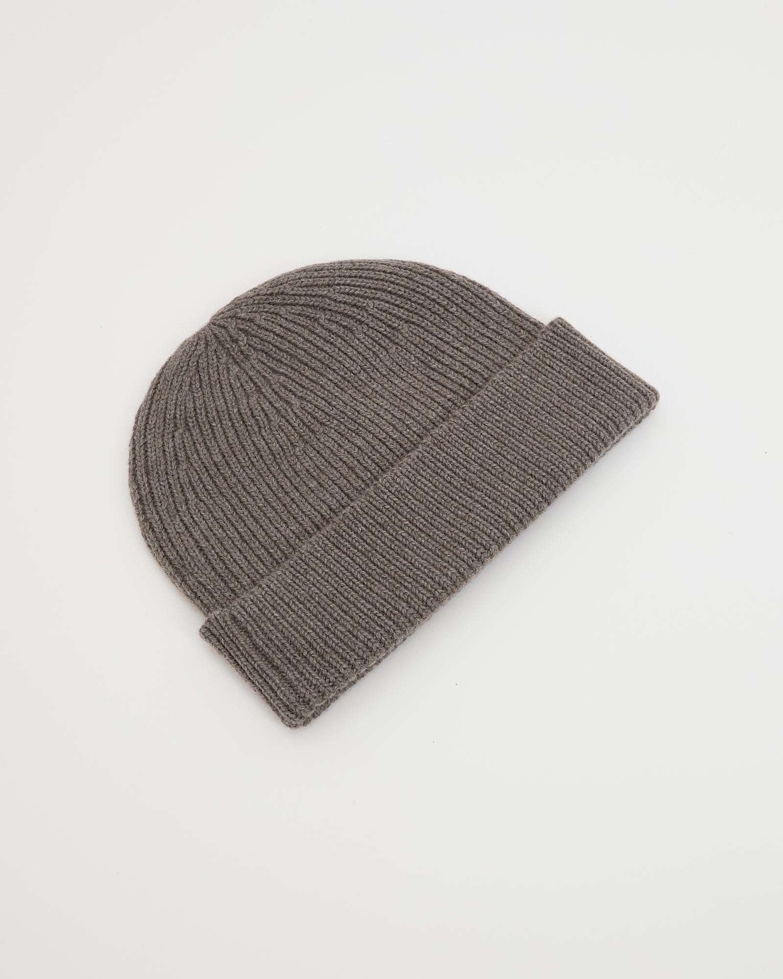 100% cashmere thick knit beanie - Gray - Yves Salomon