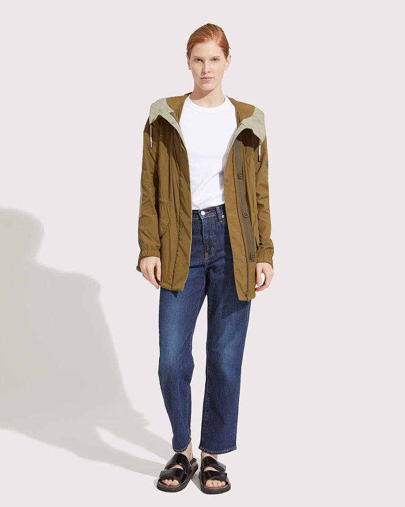 Black Friday 2025 - Yves Salomon - Parka iconique courte revisitée version imperméable - kaki