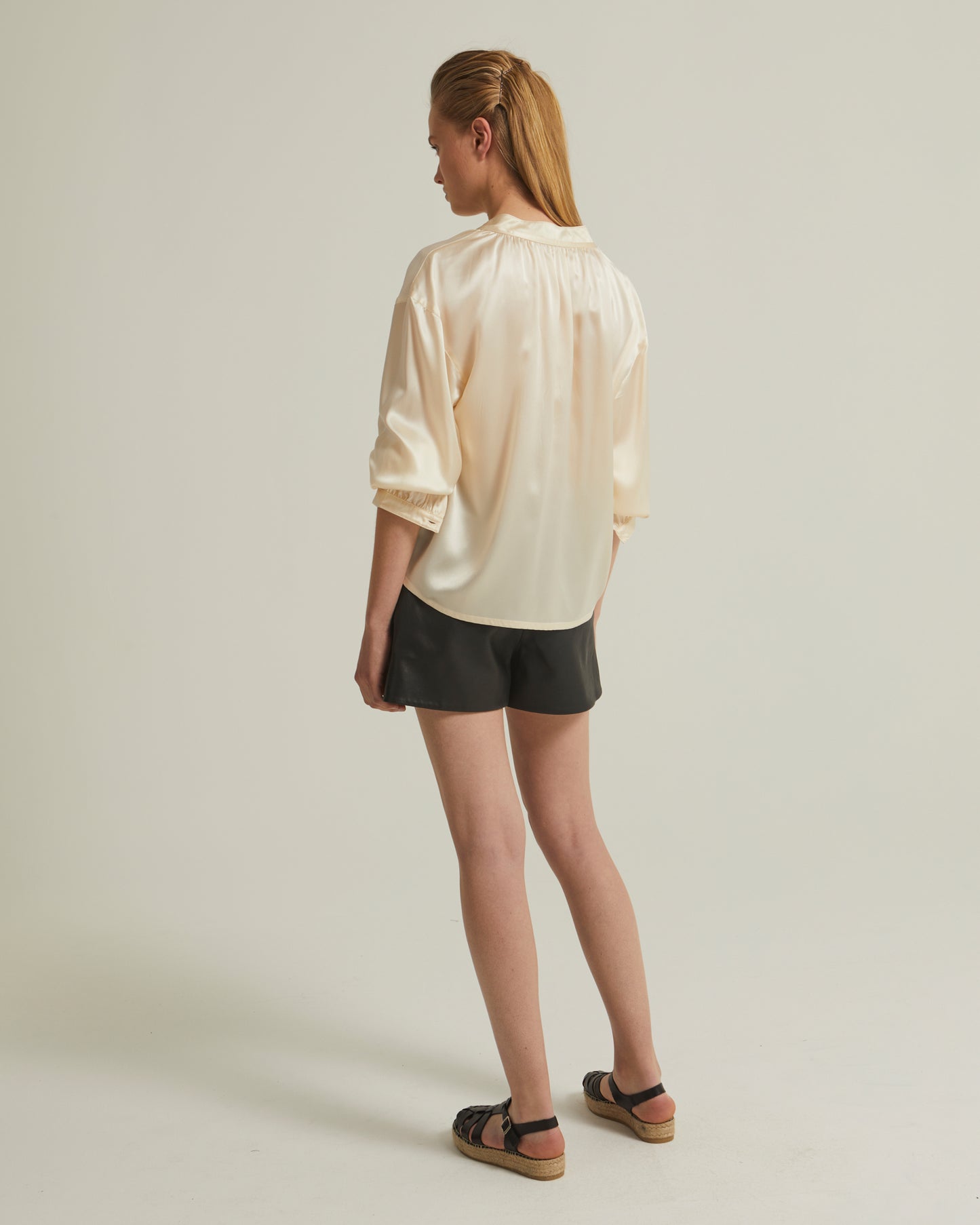 Fluid silk satin blouse