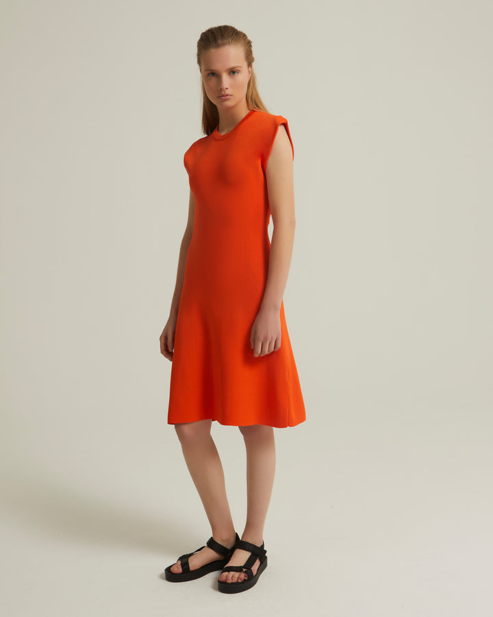 Sleeveless stretch knit mini dress