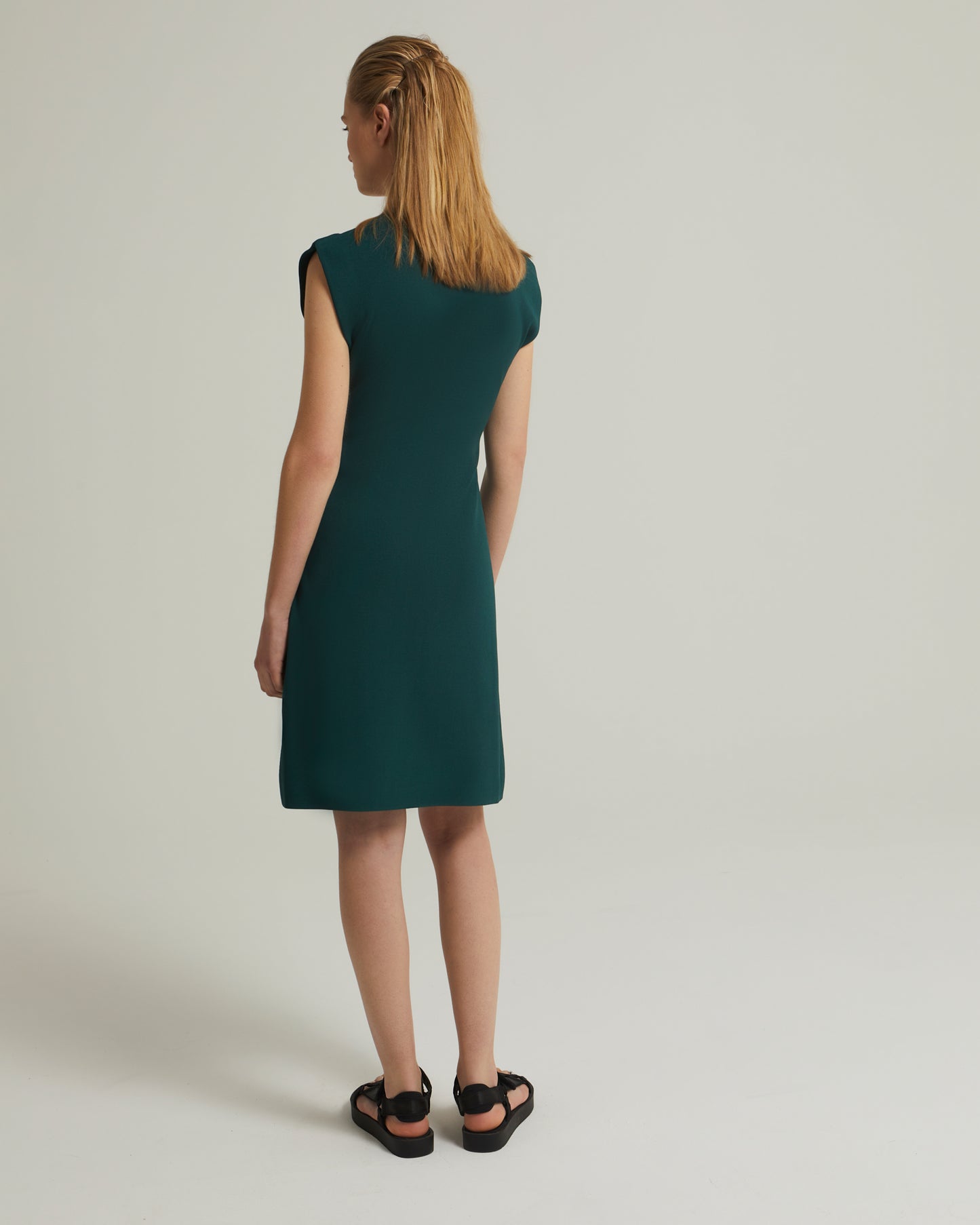 Sleeveless stretch knit mini dress