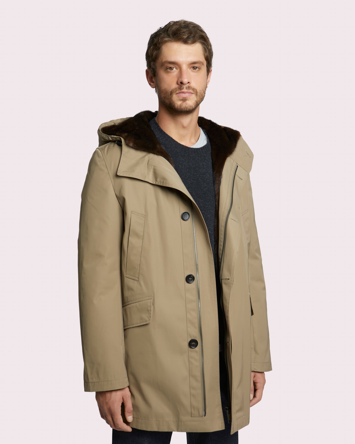 parka-regular-en-gabardine-technique-et-fourrure-de-vison-noir-22wum00487a34xa9085 -Yves Salomon
