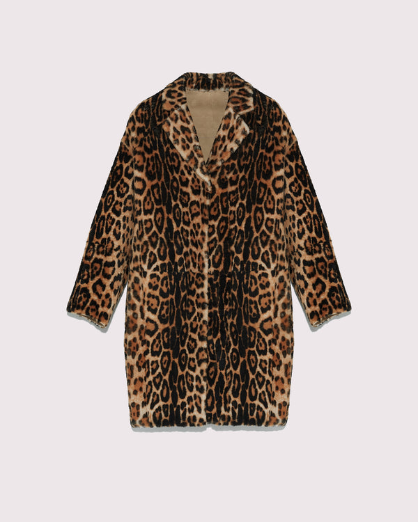 shearling leopard printed coat