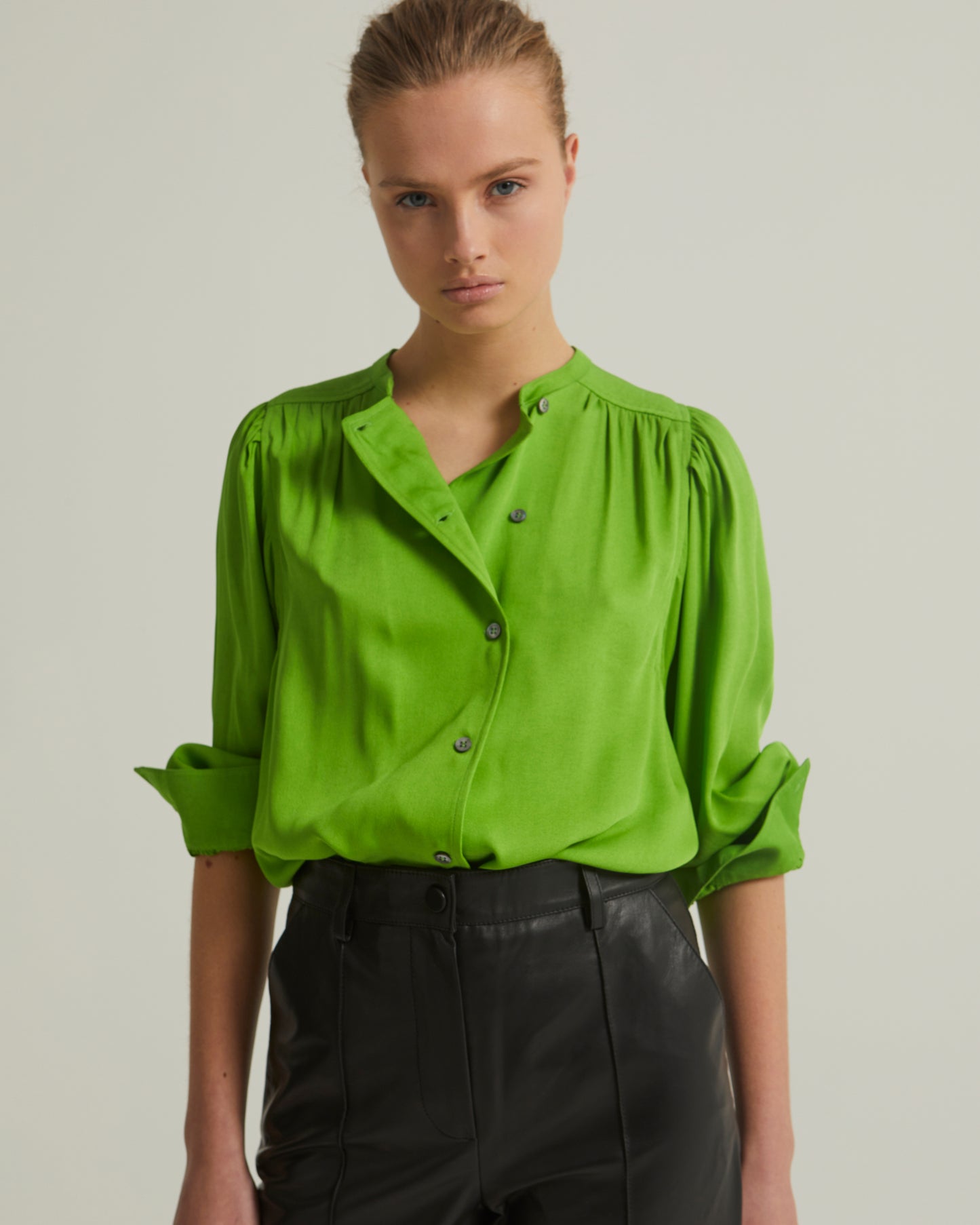 Oversized crepe blouse