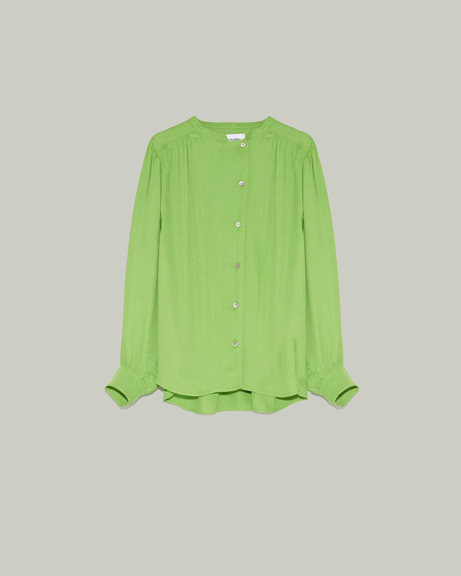 blouse-oversize-en-crepe-vert-23eyh00668cevia8150 -Yves Salomon