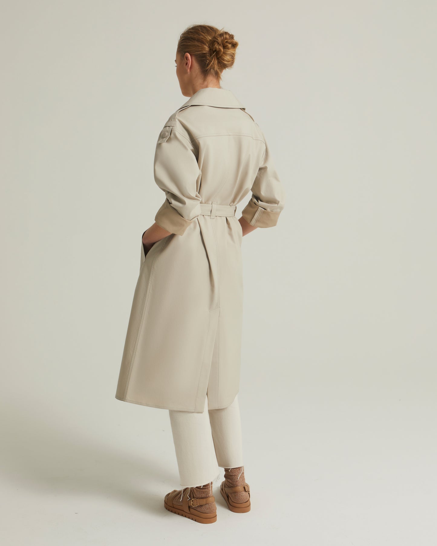 Trench oversize en coton double face