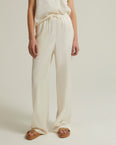 Straight trousers in silk satin blend
