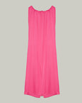 Long dress with adjustable satin neckline