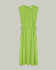 Flowing sleeveless midi dress in crepe