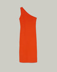Robe mi-longue asymétrique en maille stretch